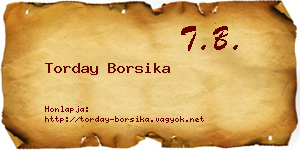 Torday Borsika névjegykártya